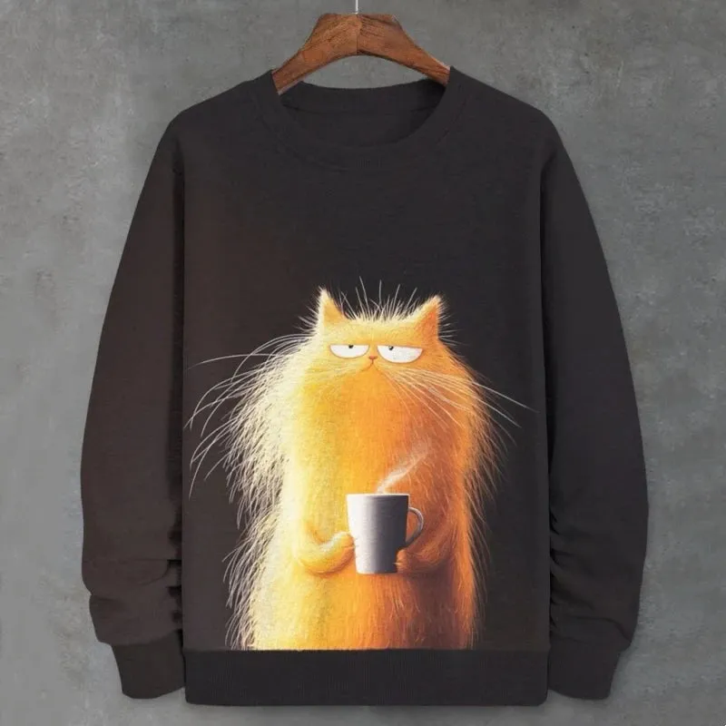 Teacup Cat 3d Print Woman Clothing Funny Women Hoodie Fashions Long Sleeve Pullover Tops Oversized Hoodies For Autumn/Winter