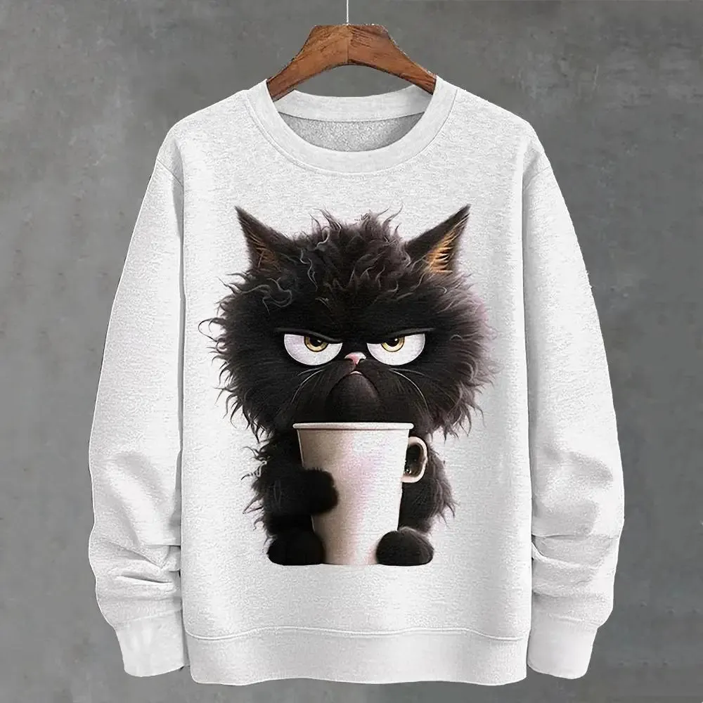Teacup Cat 3d Print Woman Clothing Funny Women Hoodie Fashions Long Sleeve Pullover Tops Oversized Hoodies For Autumn/Winter