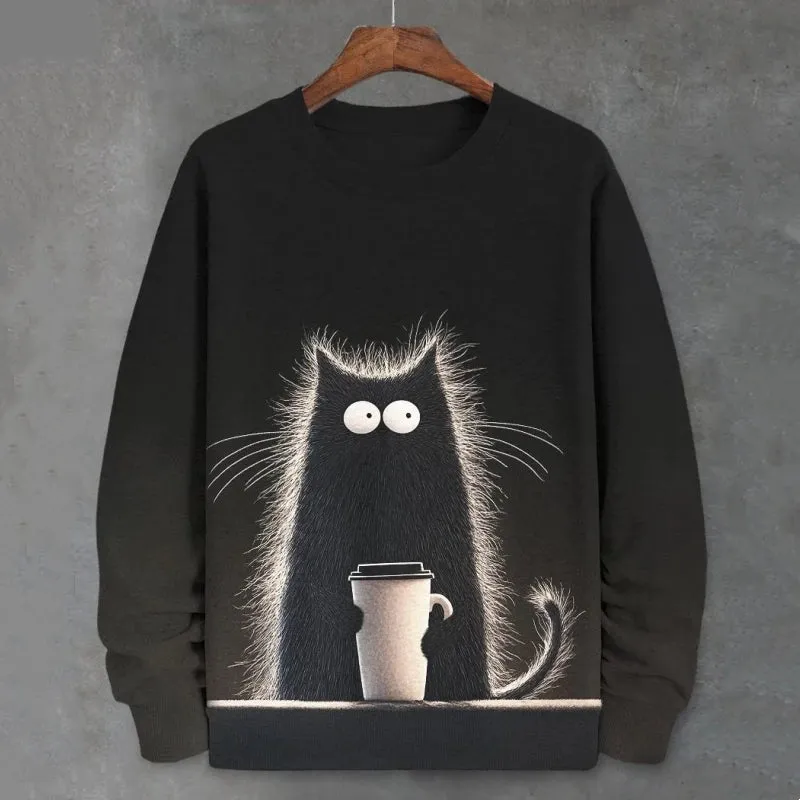 Teacup Cat 3d Print Woman Clothing Funny Women Hoodie Fashions Long Sleeve Pullover Tops Oversized Hoodies For Autumn/Winter