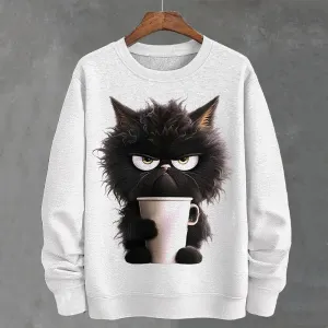 Teacup Cat 3d Print Woman Clothing Funny Women Hoodie Fashions Long Sleeve Pullover Tops Oversized Hoodies For Autumn/Winter
