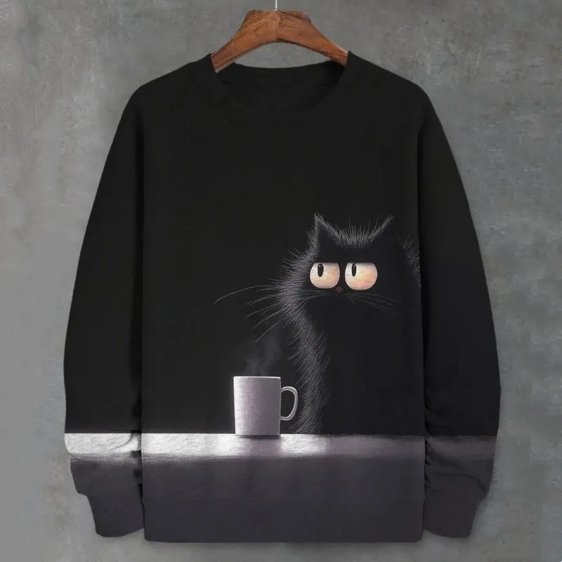 Teacup Cat 3d Print Woman Clothing Funny Women Hoodie Fashions Long Sleeve Pullover Tops Oversized Hoodies For Autumn/Winter