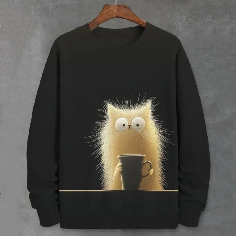 Teacup Cat 3d Print Woman Clothing Funny Women Hoodie Fashions Long Sleeve Pullover Tops Oversized Hoodies For Autumn/Winter