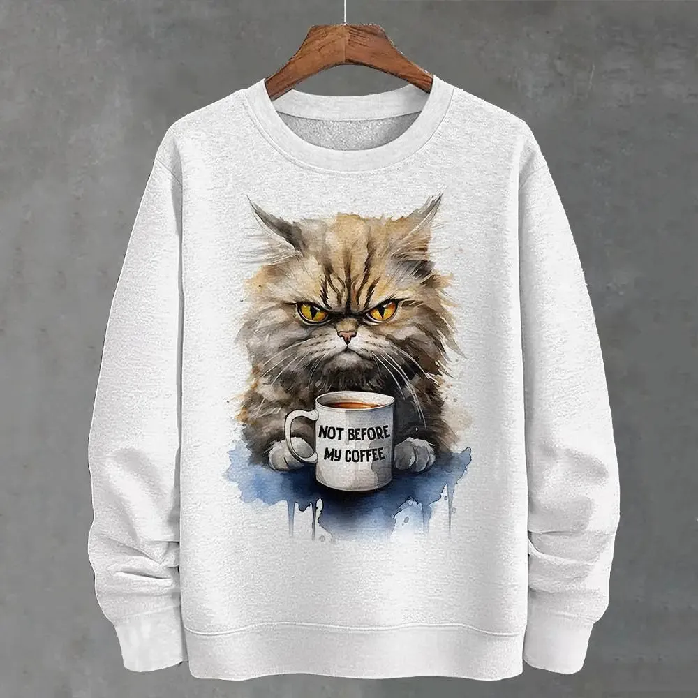 Teacup Cat 3d Print Woman Clothing Funny Women Hoodie Fashions Long Sleeve Pullover Tops Oversized Hoodies For Autumn/Winter