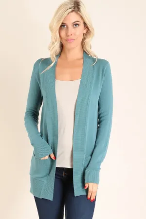 Teal Boyfriend Cardigan