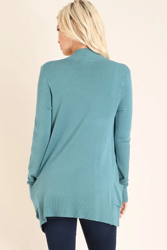 Teal Boyfriend Cardigan