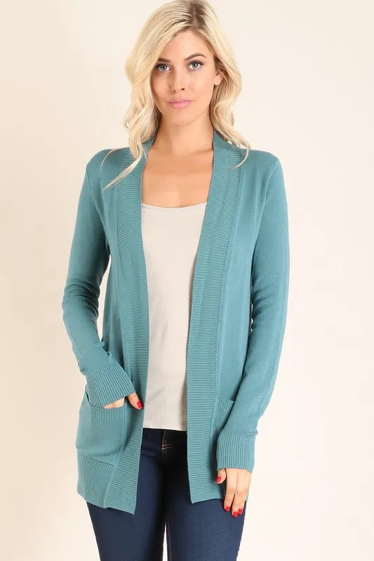 Teal Boyfriend Cardigan