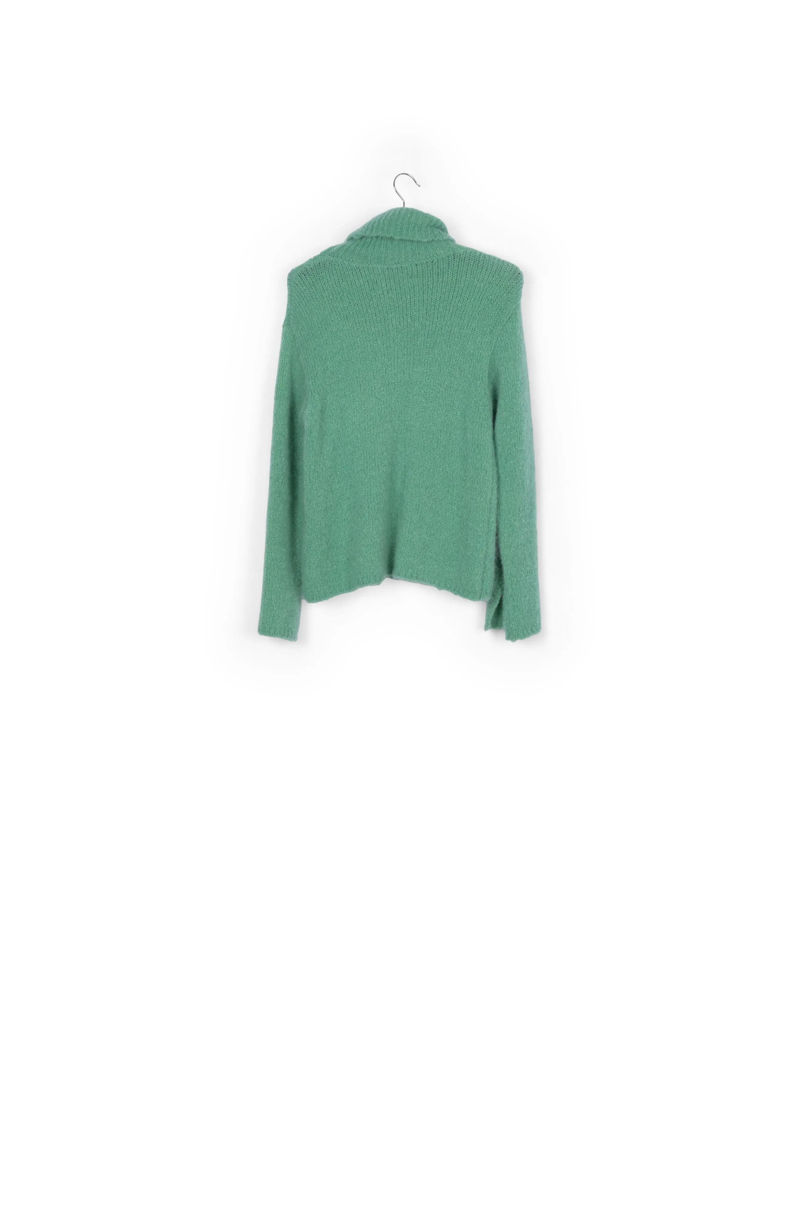 Teal mohair-blend turtleneck sweater