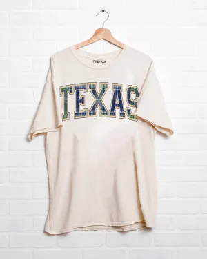 Texas Plaid Arch (Gold Outline) Off White Thrifted Tee (FINAL SALE)