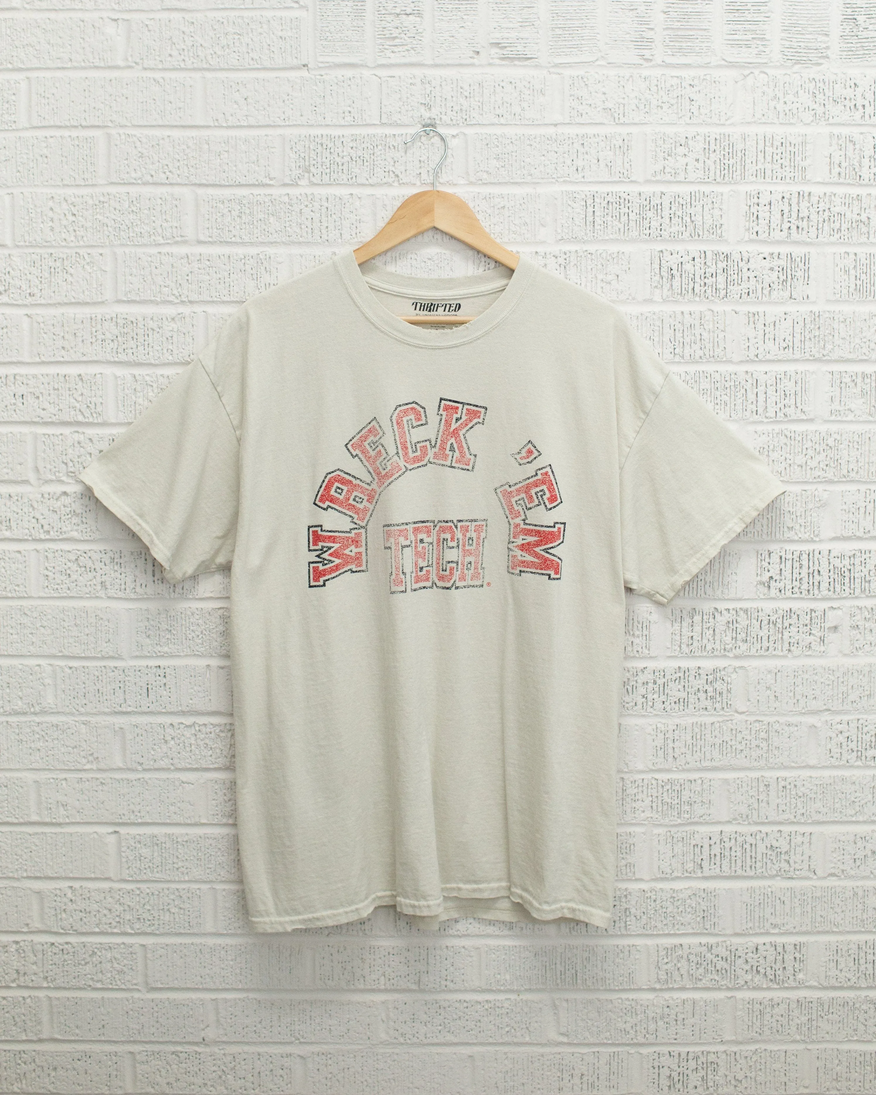 Texas Tech Mega Arch Off White Thrifted Tee
