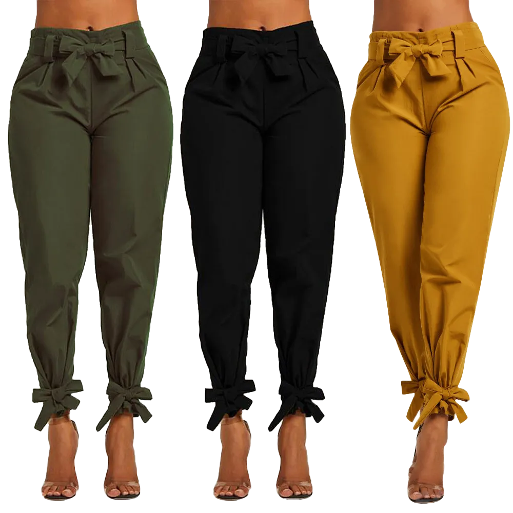 Thin pants with bows-D176 | Inspanda