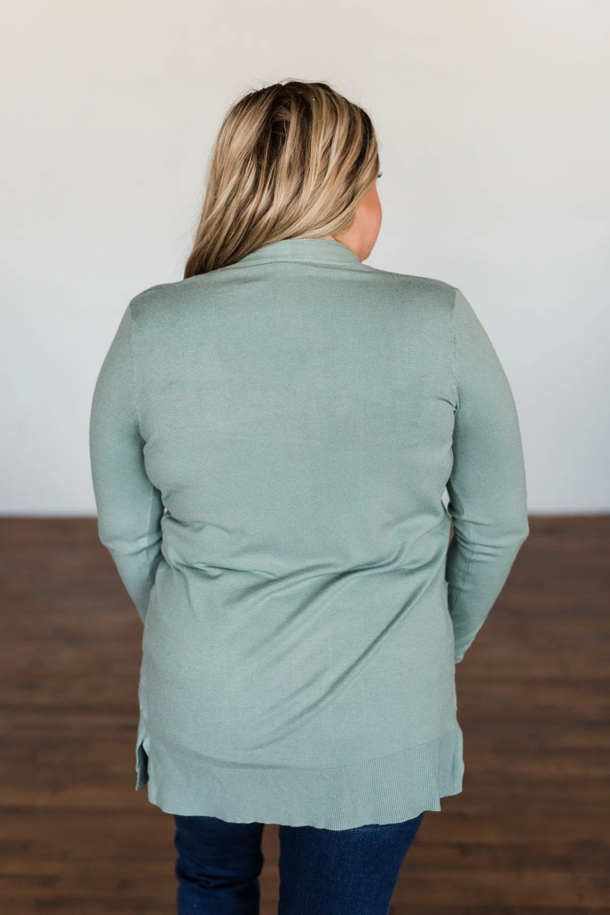 Time To Be Alive Drape Cardigan- Dusty Sage