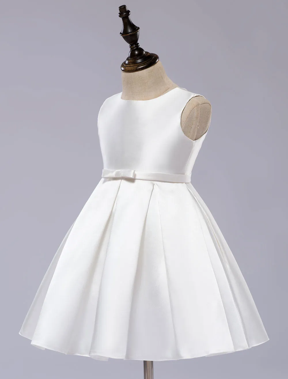 Toddlers Short Dress Princess Sleeveless Satin flower girl dress