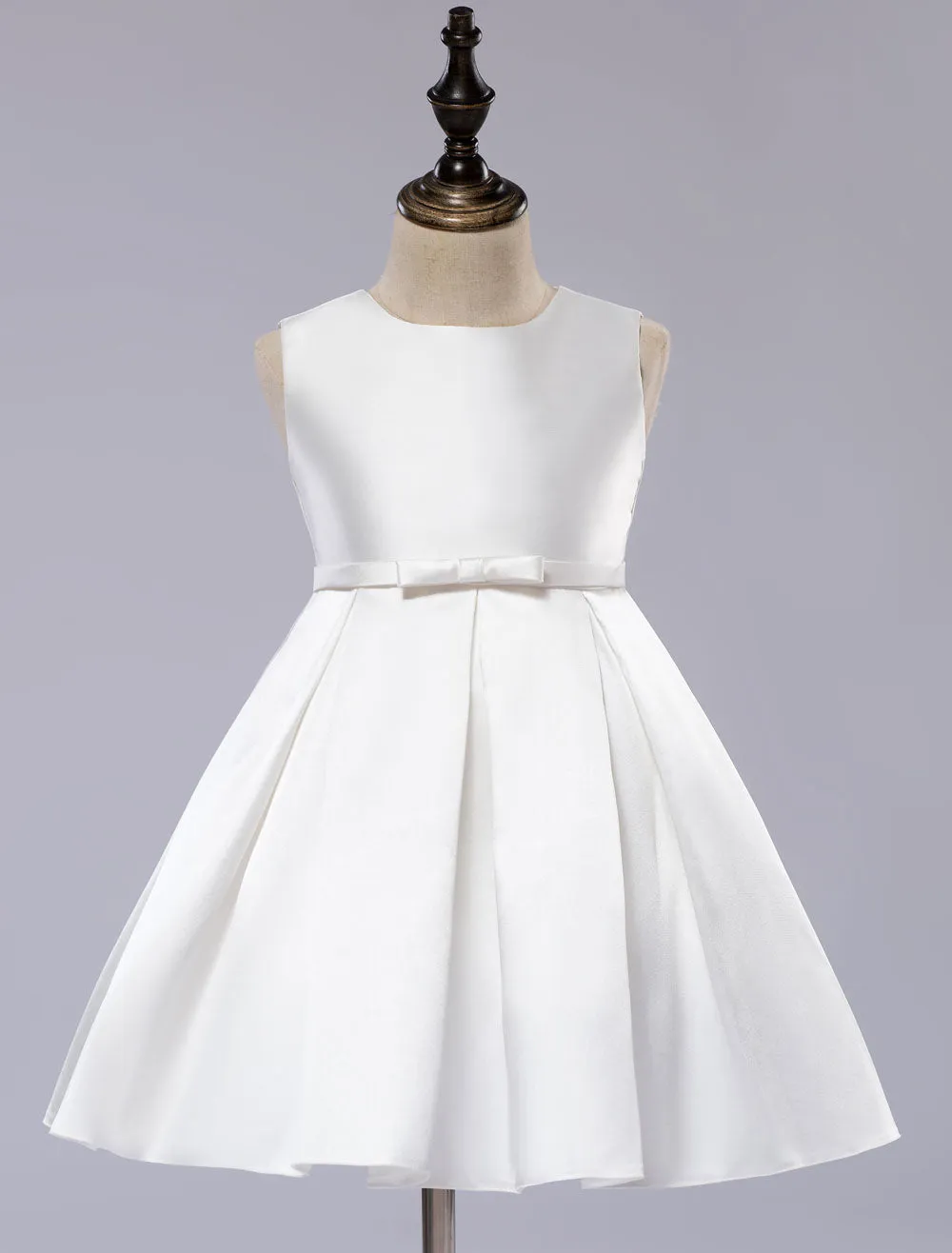 Toddlers Short Dress Princess Sleeveless Satin flower girl dress