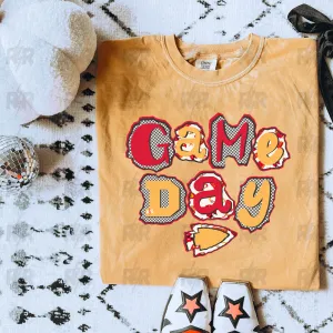 Torn Paper Game Day Mustard Tee