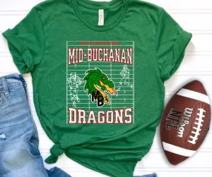 Touchdown Mid-Buchanan Football Field Green Tee