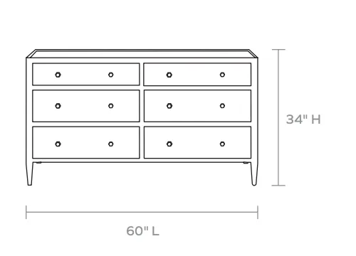 Trinidad Belgian Linen 60" Dresser - Three Colors