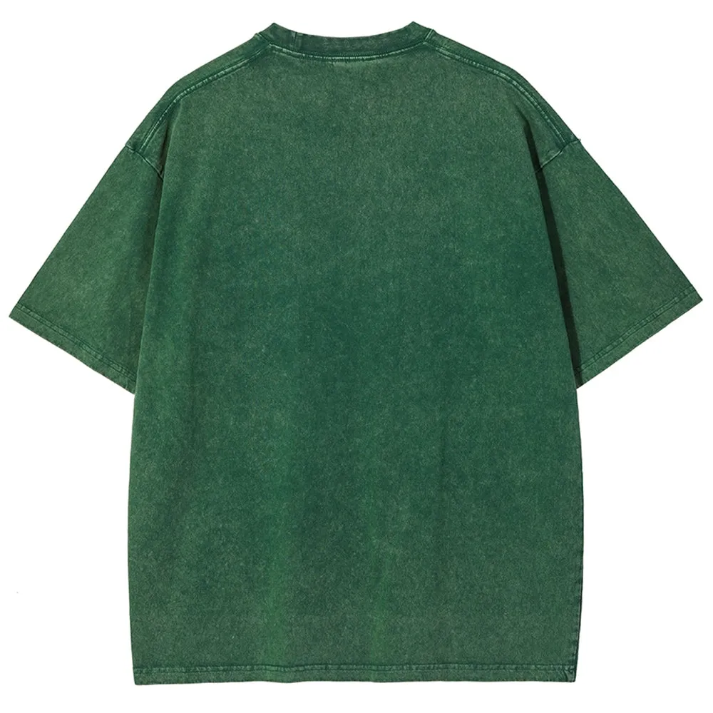 Unisex Vintage Happy St. Patrick's Day Cheer with Green Hat Graphic Washed Tee