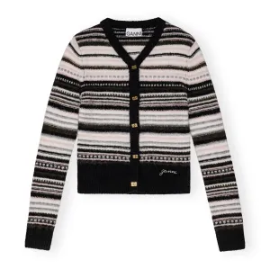 V-NECK STRIPED CARDIGAN