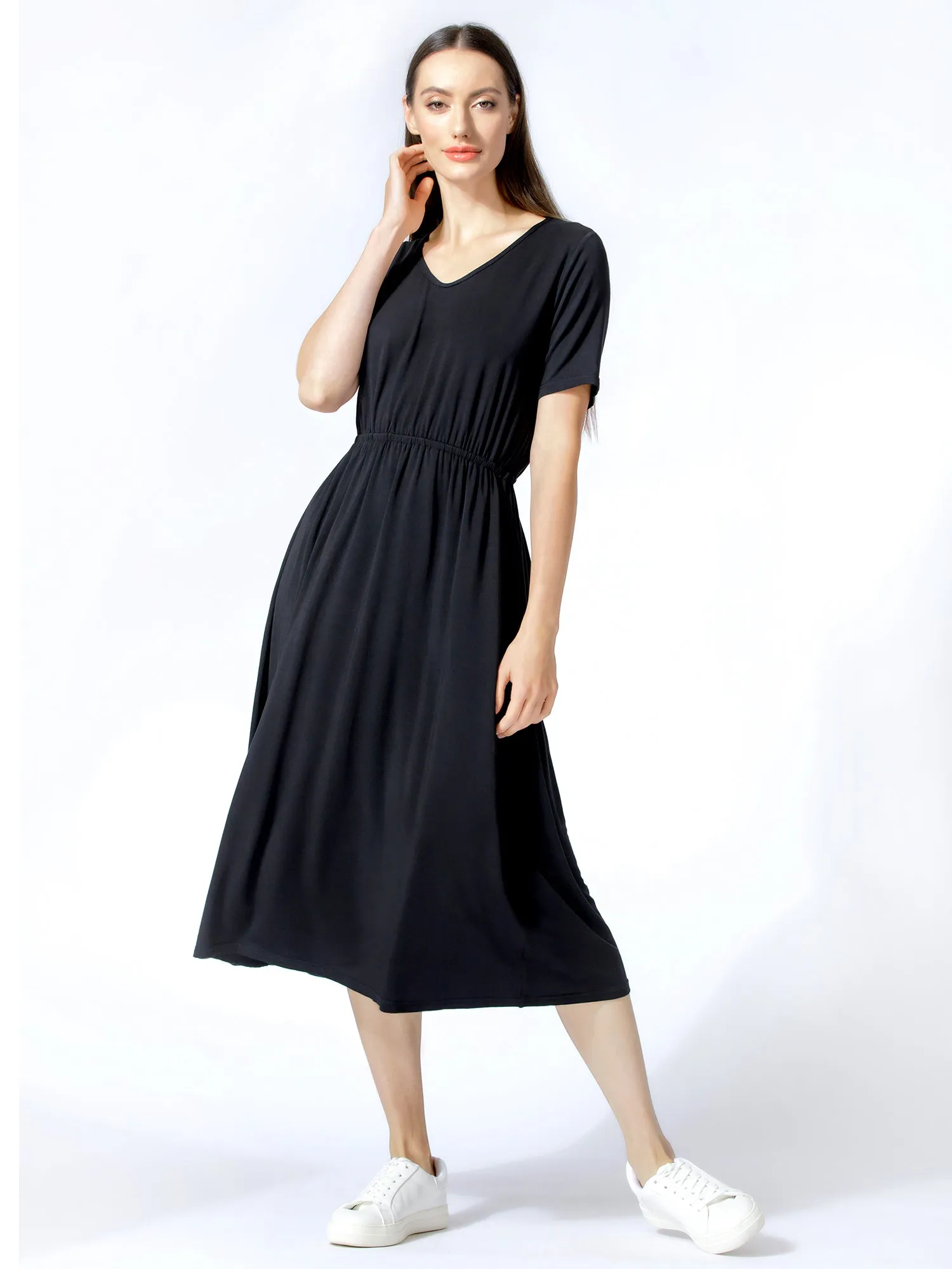 V NECK TEE DRESS