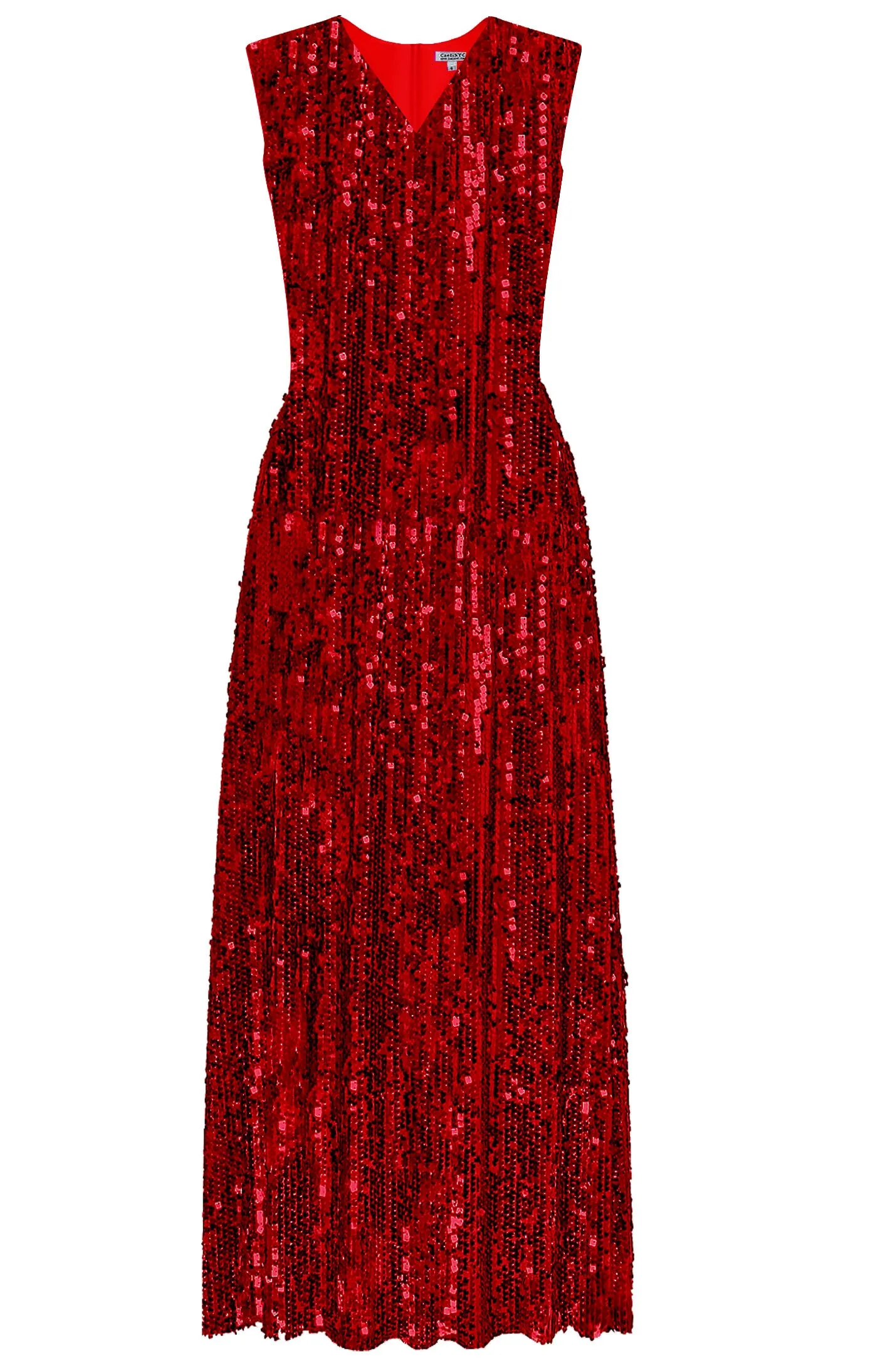 Vangelis Red Midi Sequin Dress - Party Dresses - Cocktail dresses