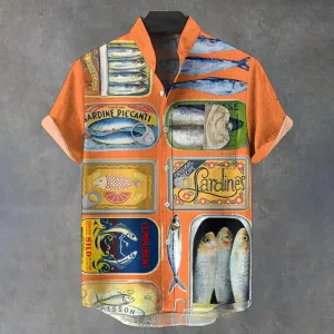 Various Canned Fish Decorative Patterns Casual Shirt 2408010078