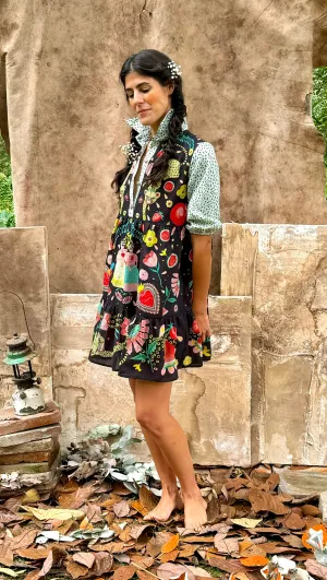 Vestido Manga Corto Frida Negro