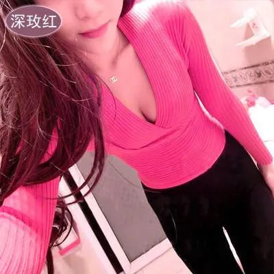 Victoria pullovers women cotton V button neck slim basic thin fashion slim sweaters