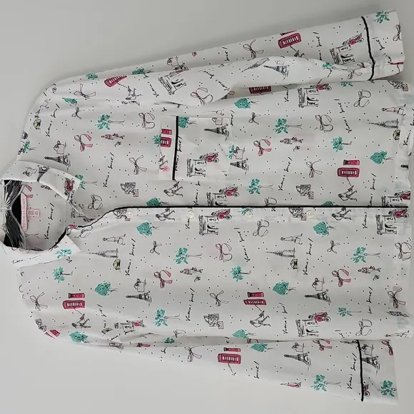 Victoria's Secret New York London Paris print cotton/modal pajama set size small
