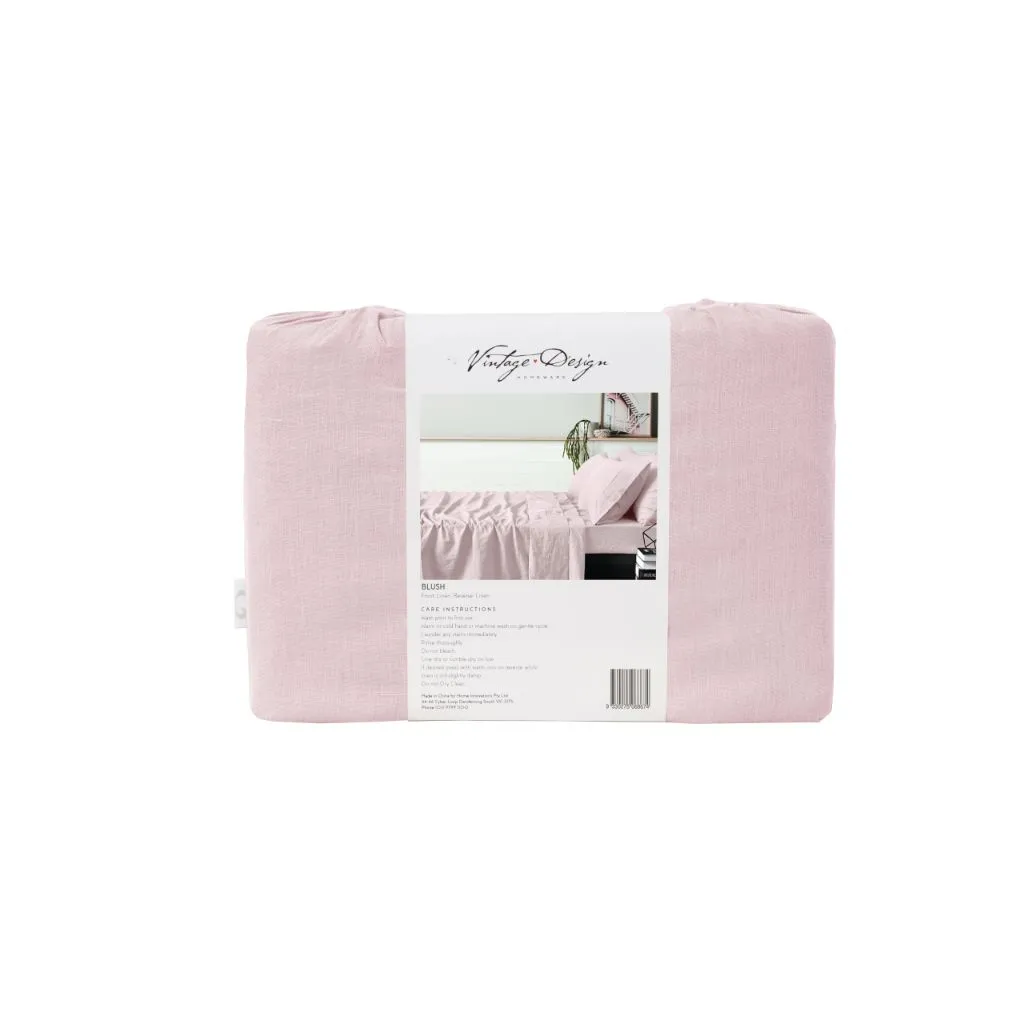 Vintage Design Blush 100% Linen Sheet Set