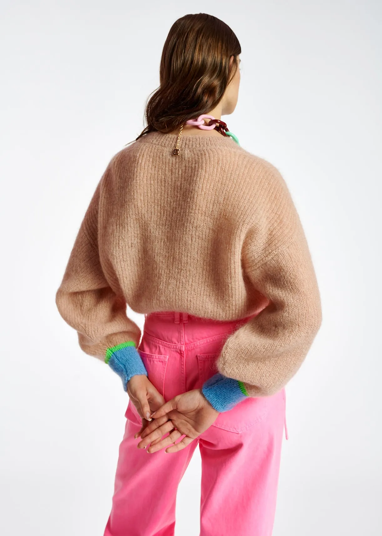 Vintage pink mohair-blend knit