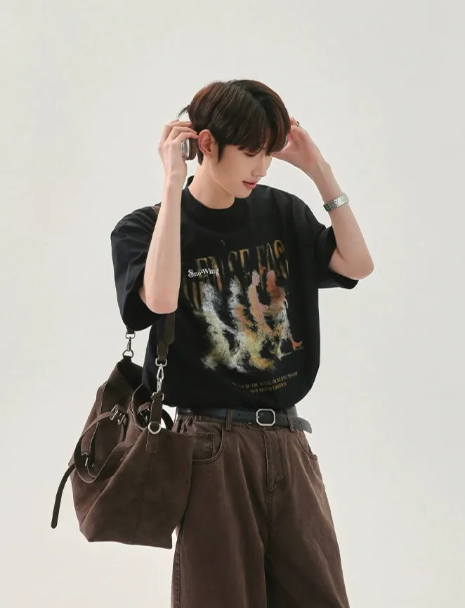 Vintage Street Character Print T-shirt