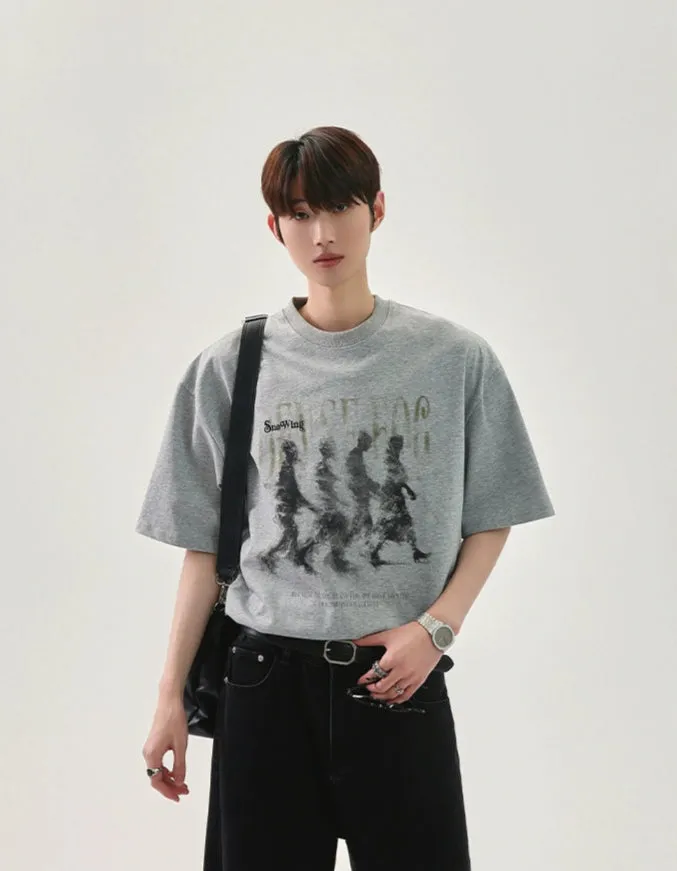 Vintage Street Character Print T-shirt