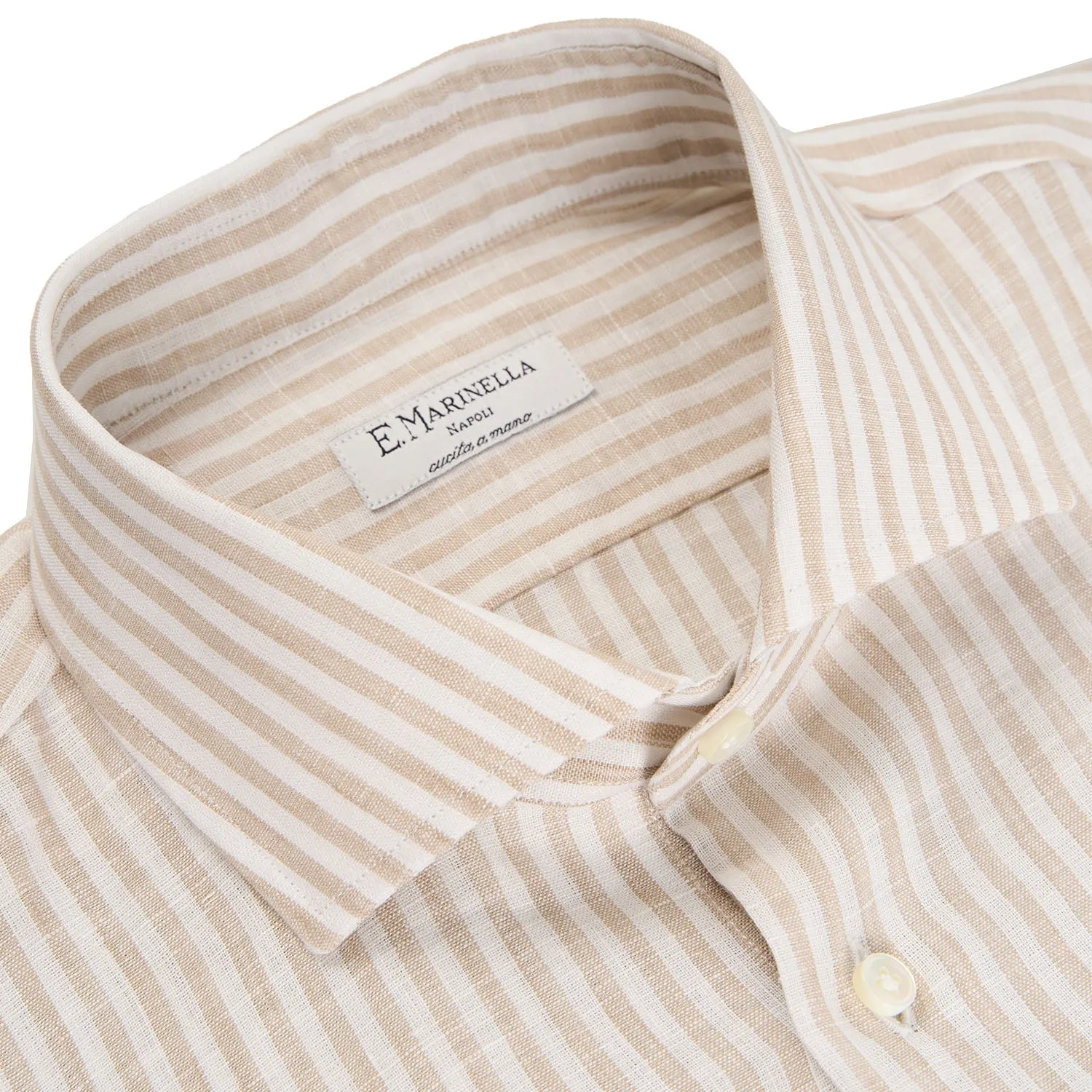 WHITE AND BEIGE LINEN SHIRT