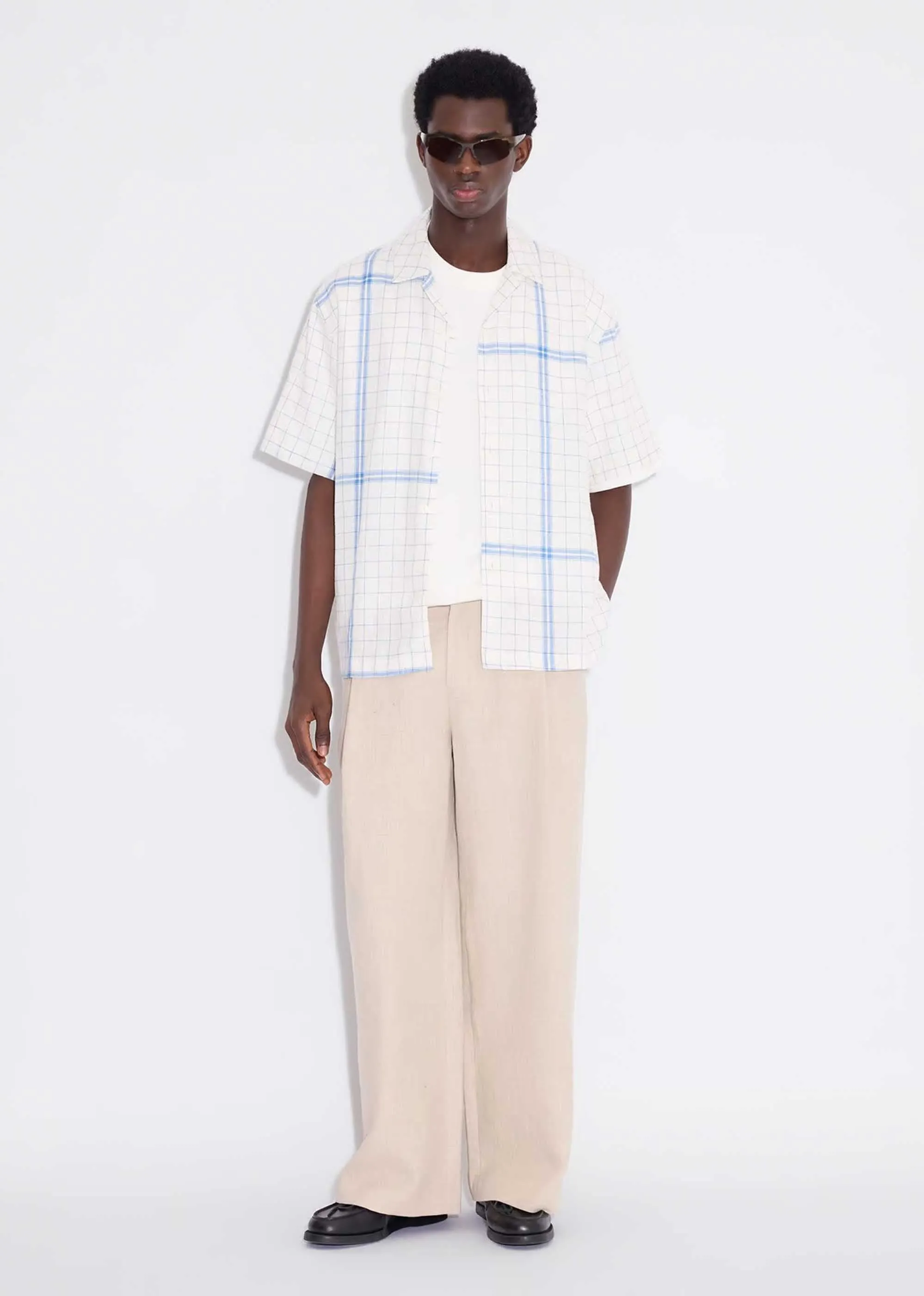 White Check Short Sleeve Shirt