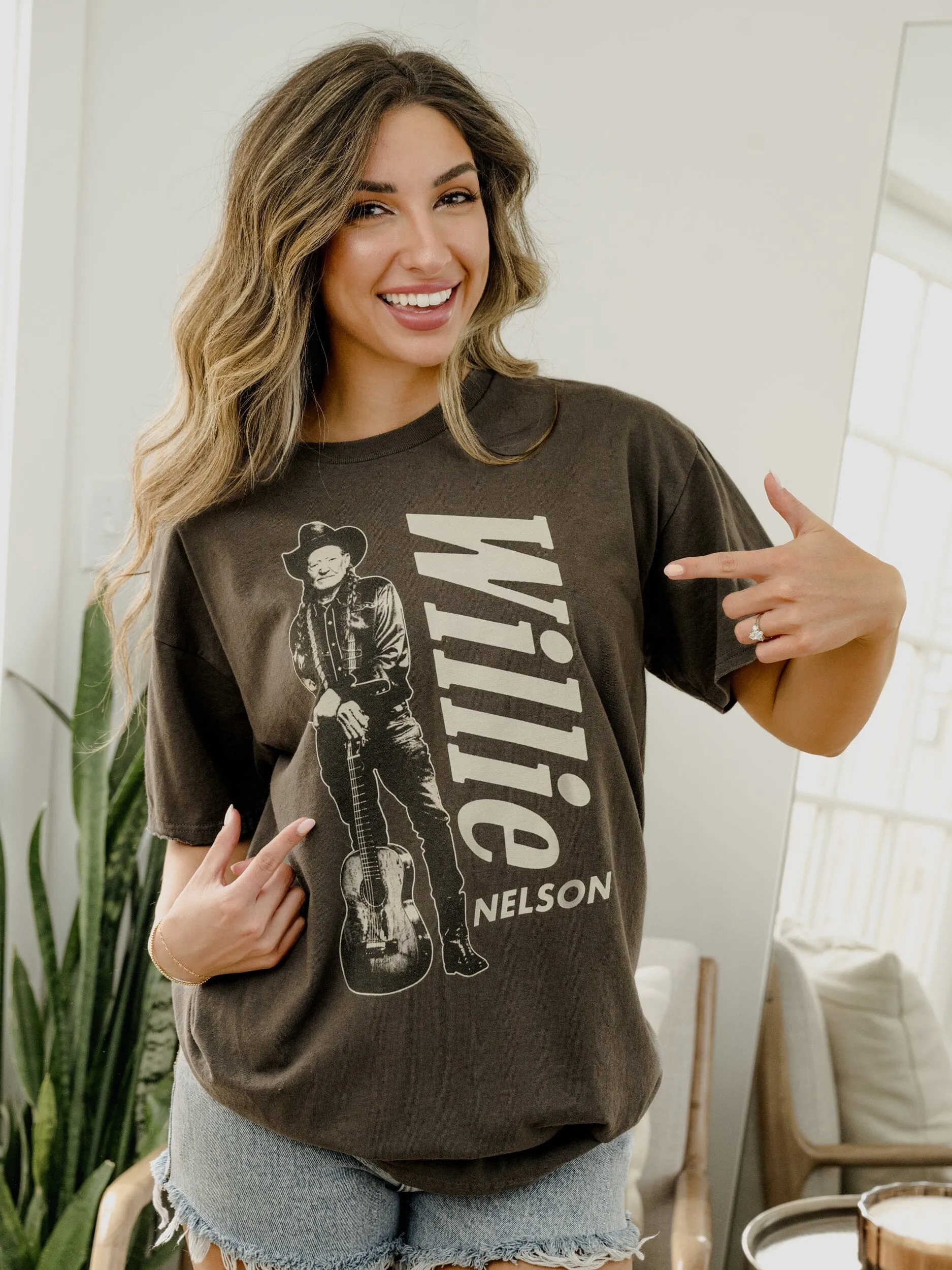 Willie Nelson Stand Charcoal Thrifted Tee (FINAL SALE)