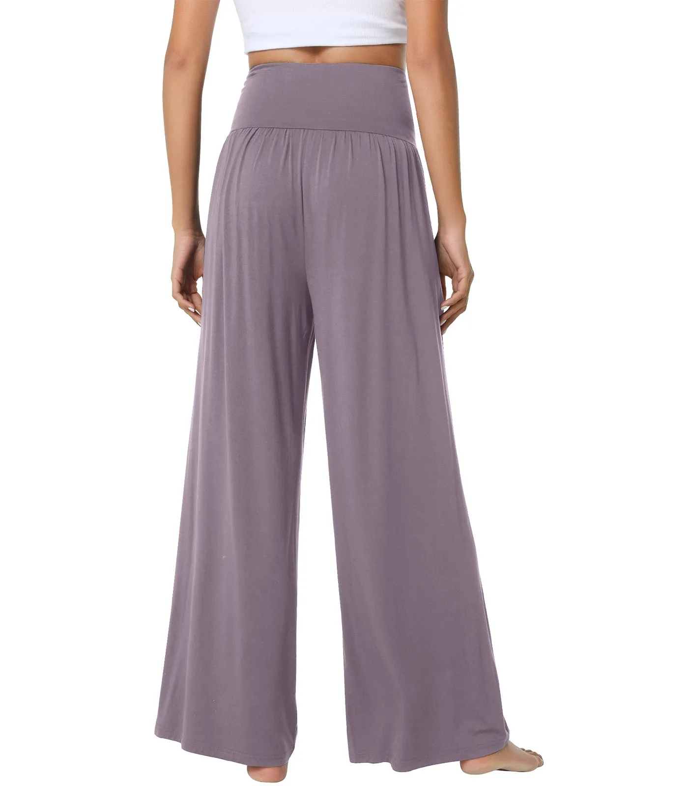 WiWi Womens Bamboo Palazzo Bottoms with Pockets