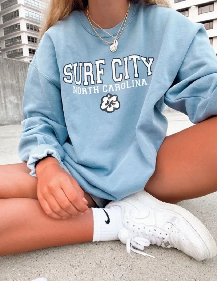 woloong Vintage Letter Print Autumn New Thin Crewneck Sweatshirt Women Fashion Tops Loose Long Sleeve Casual Girl Plus Size French Style