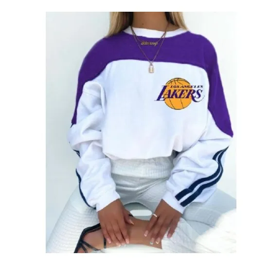 woloong Vintage Letter Print Autumn New Thin Crewneck Sweatshirt Women Fashion Tops Loose Long Sleeve Casual Girl Plus Size French Style