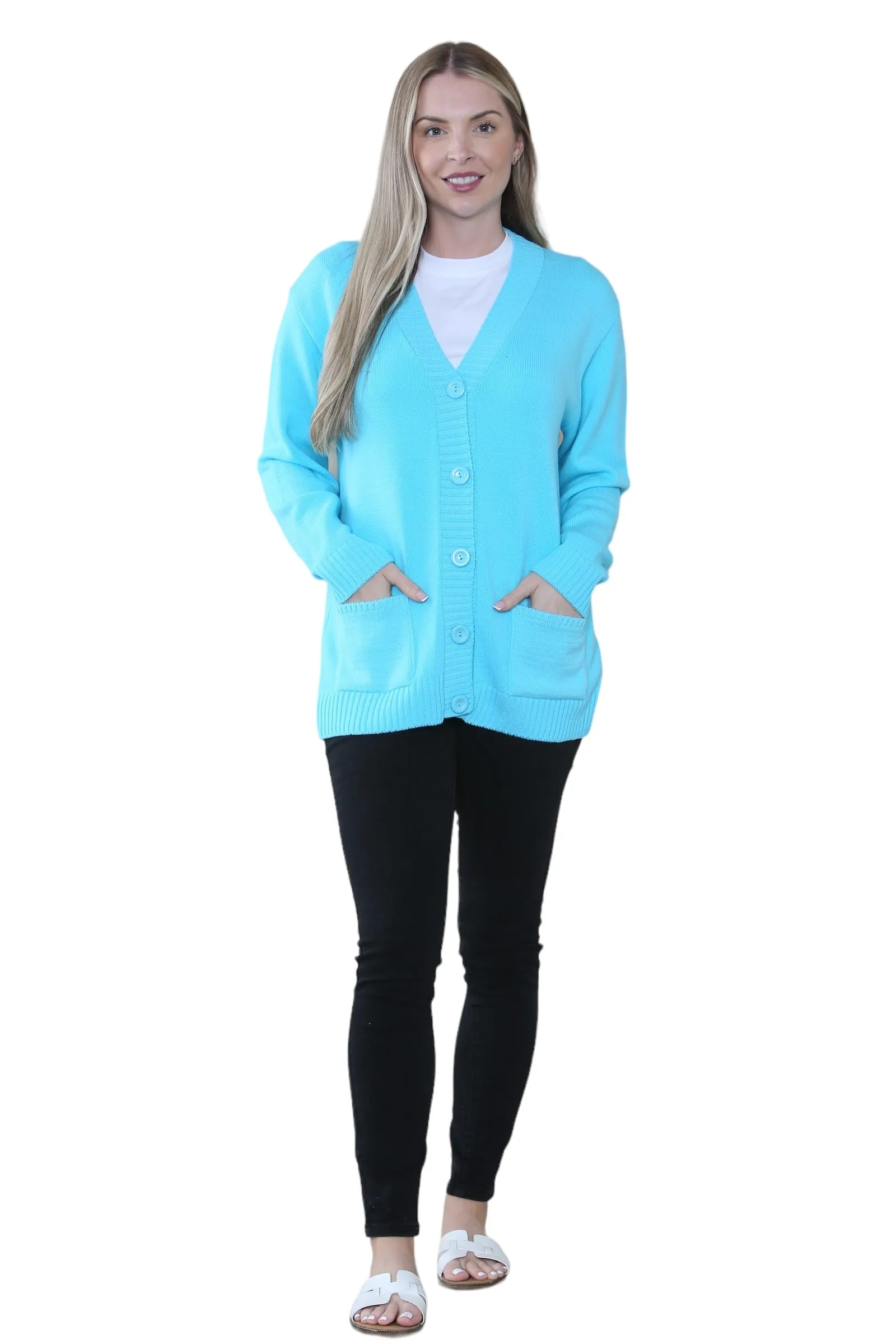 Women Knitted Plain Cardigan