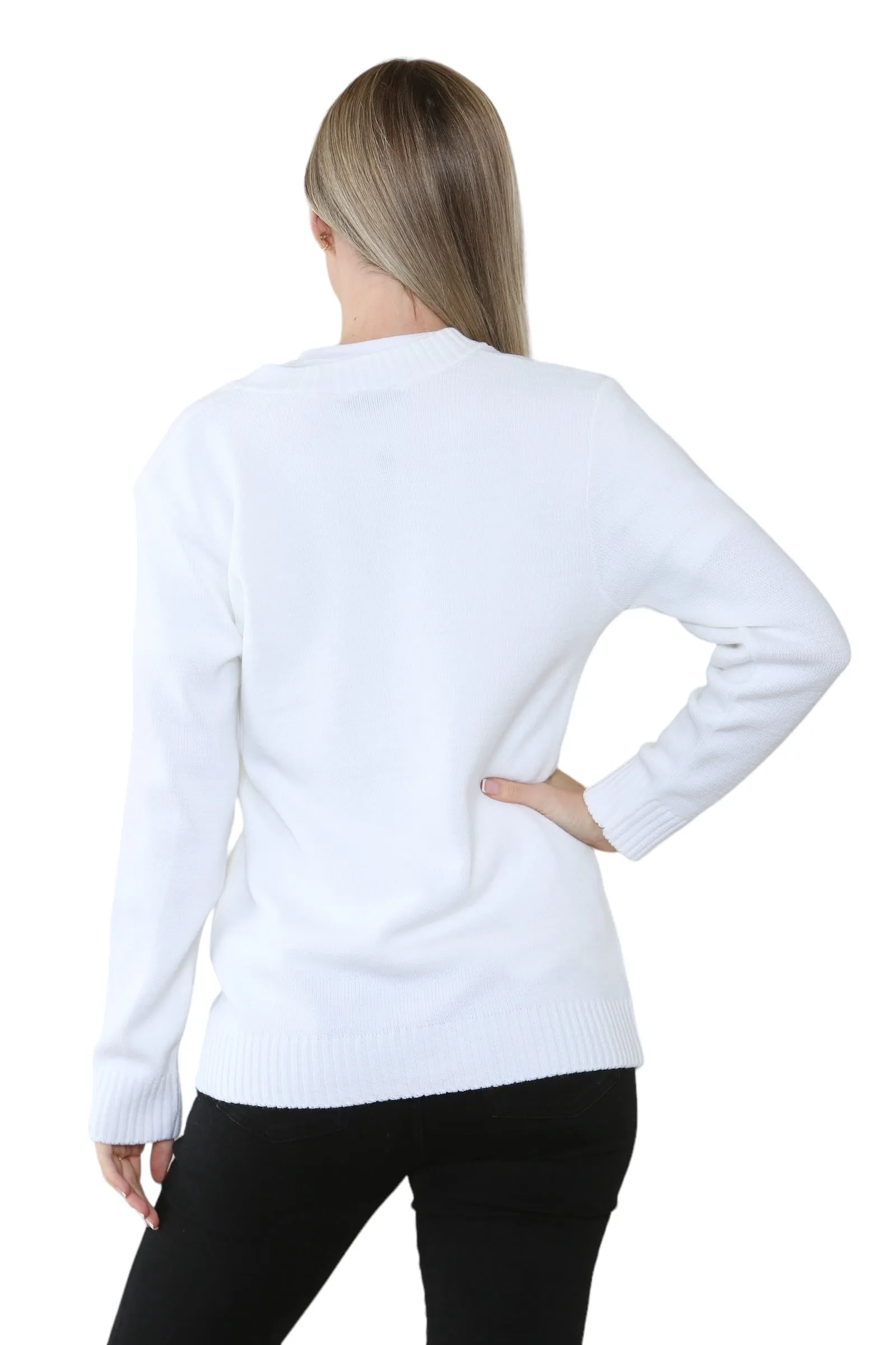 Women Knitted Plain Cardigan