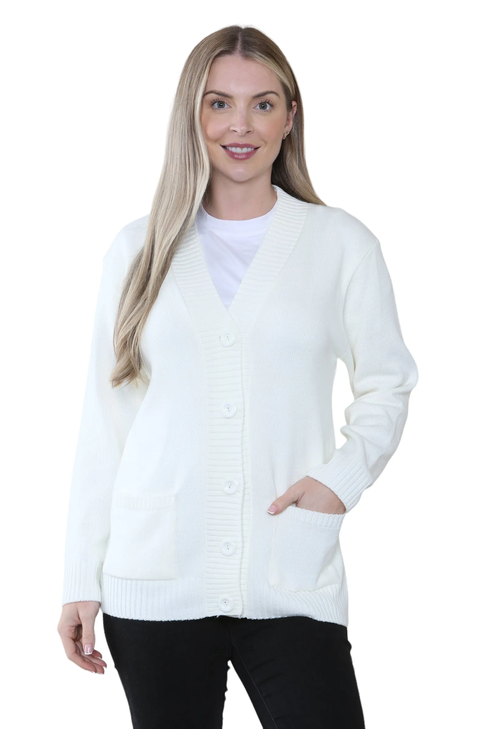 Women Knitted Plain Cardigan