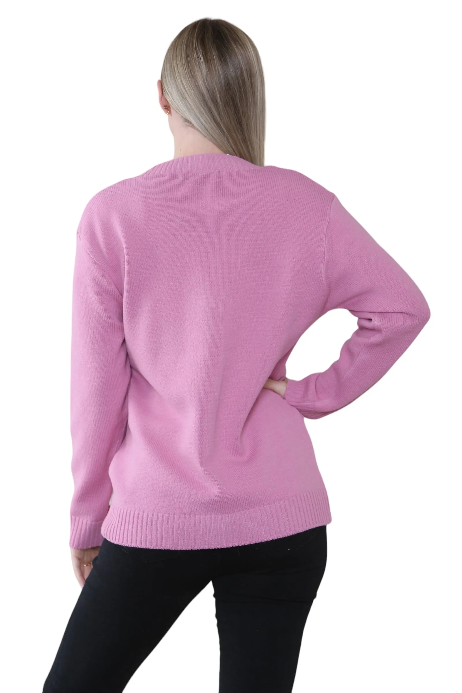 Women Knitted Plain Cardigan