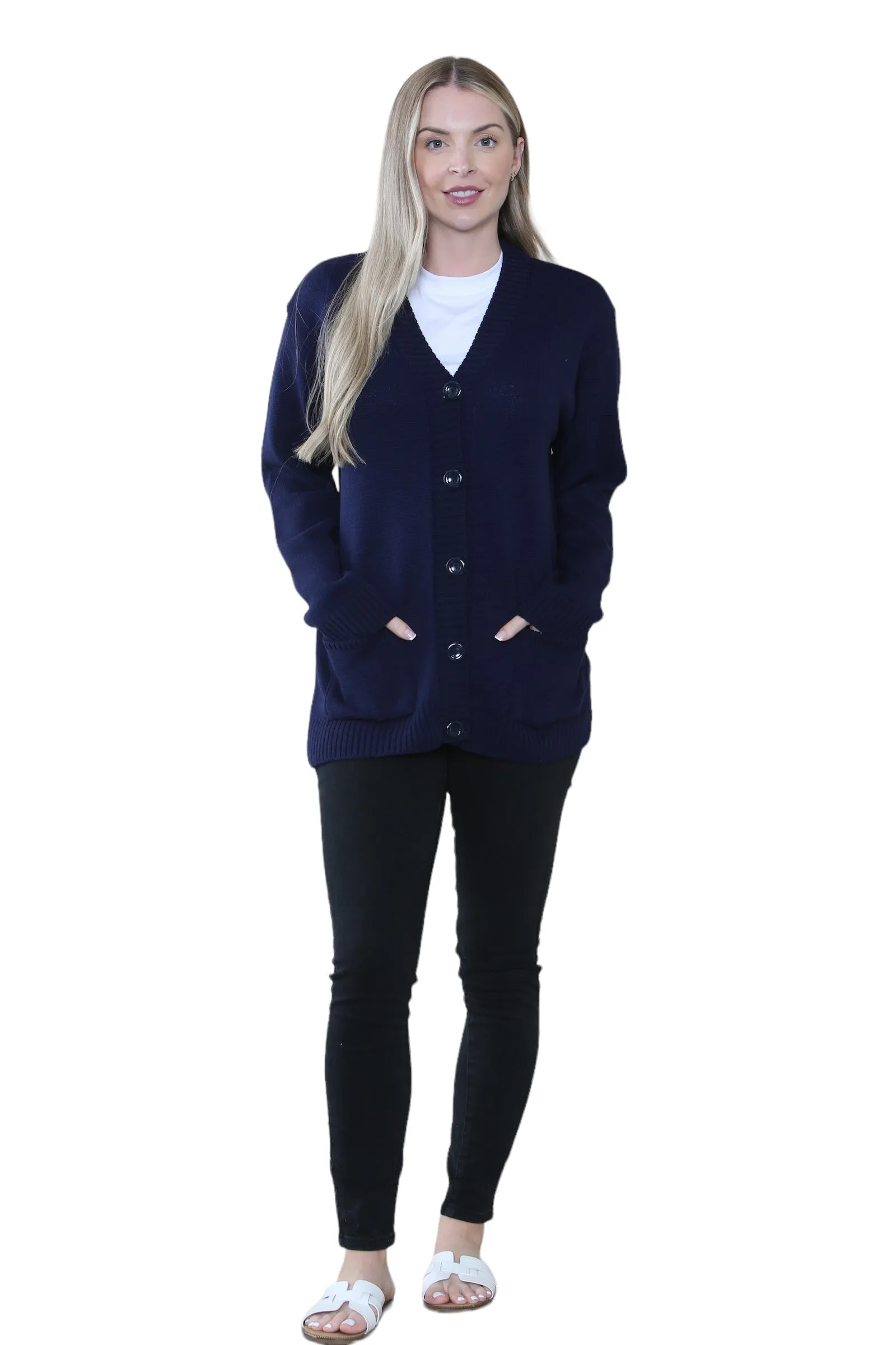 Women Knitted Plain Cardigan