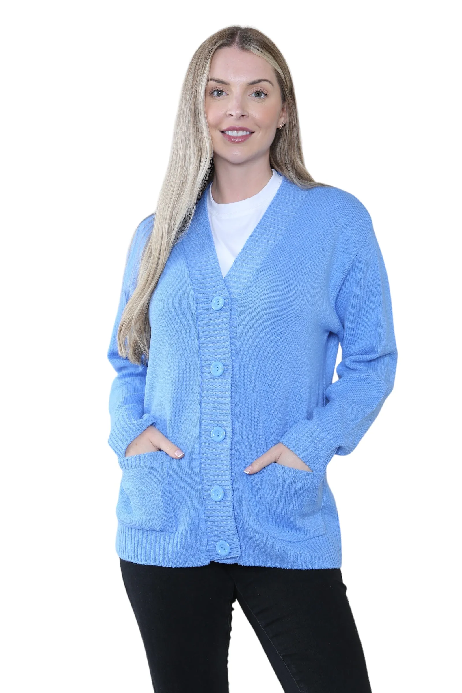 Women Knitted Plain Cardigan