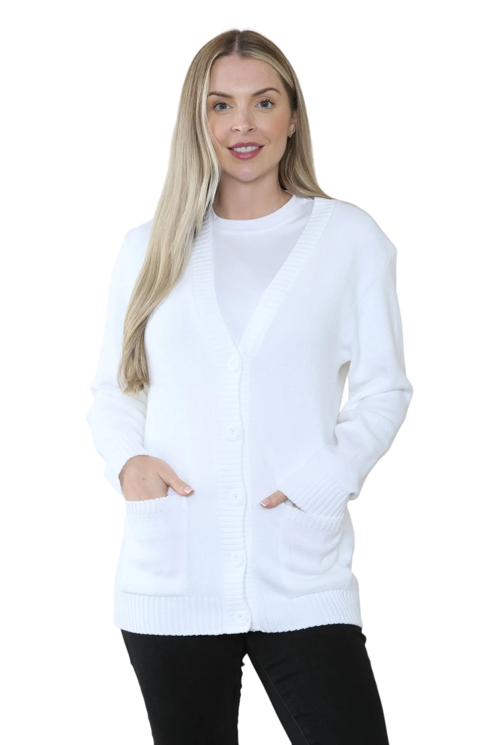 Women Knitted Plain Cardigan