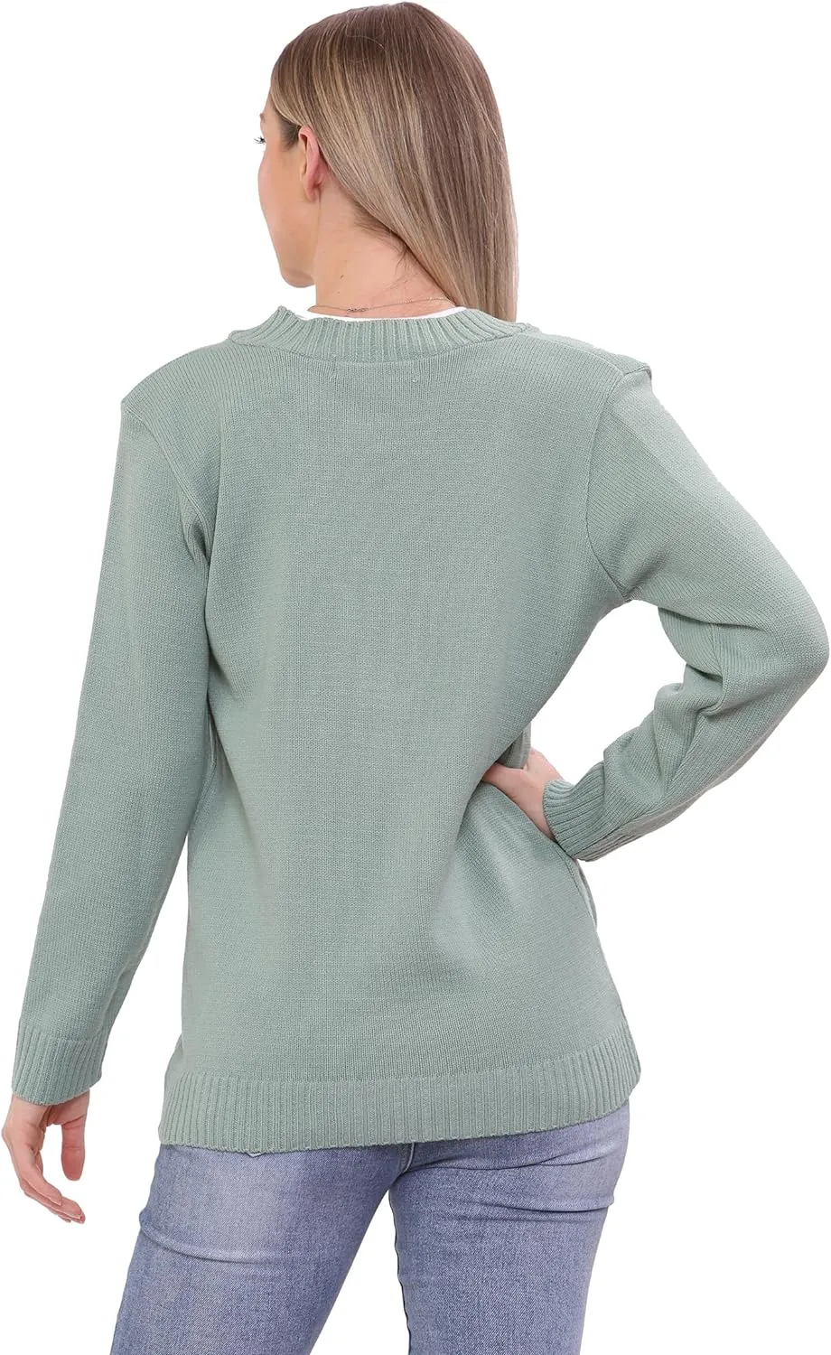 Women Knitted Plain Cardigan