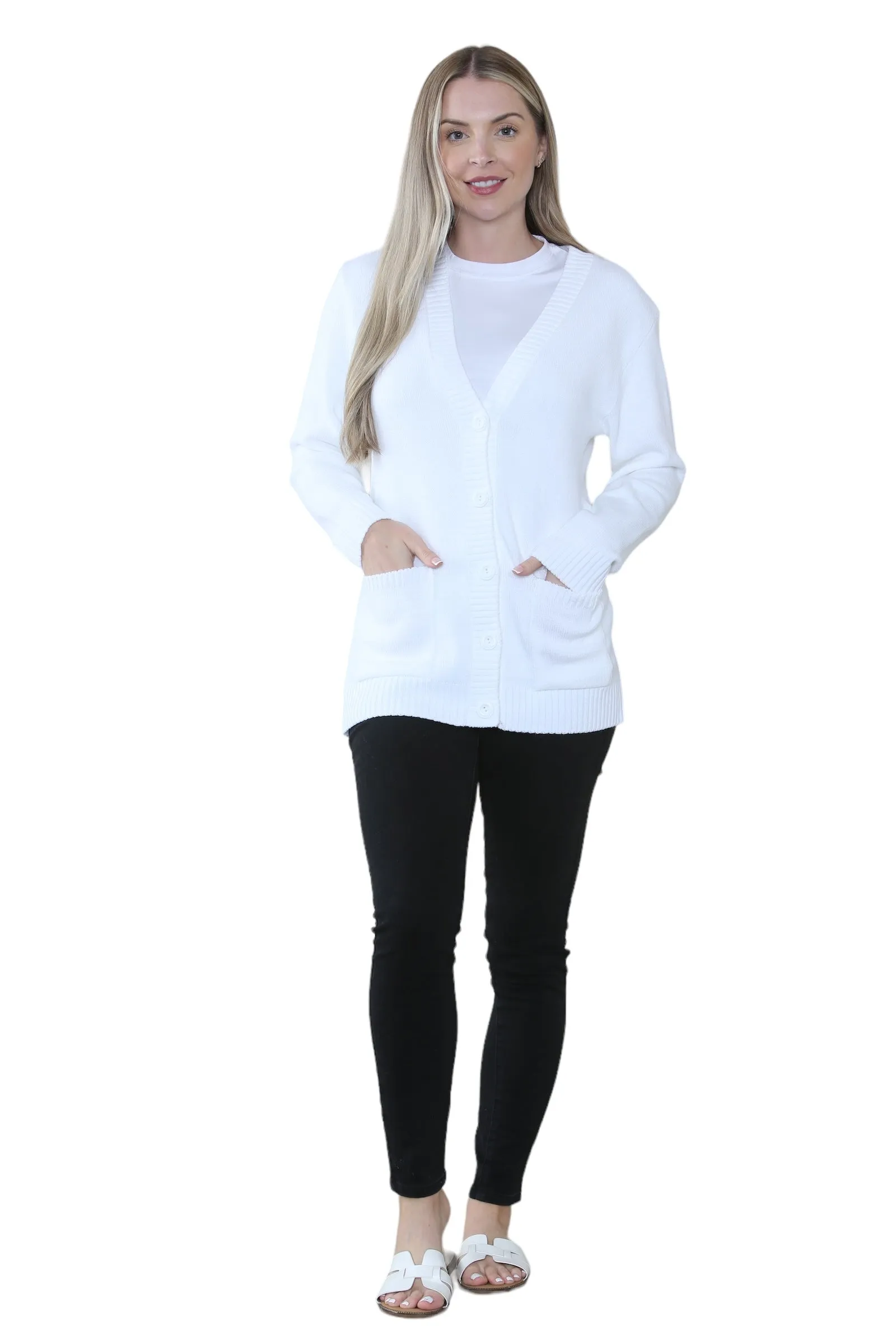 Women Knitted Plain Cardigan