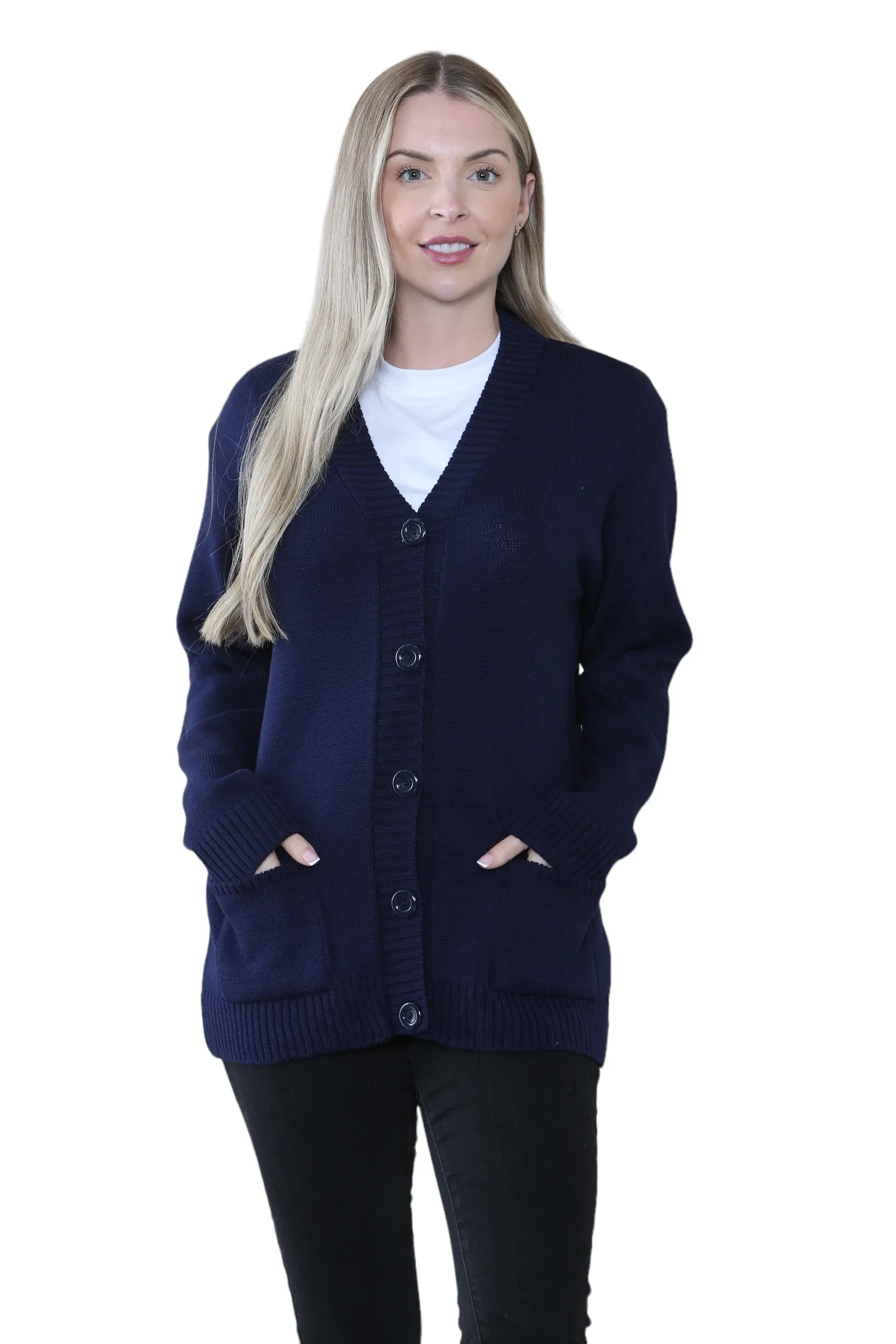 Women Knitted Plain Cardigan