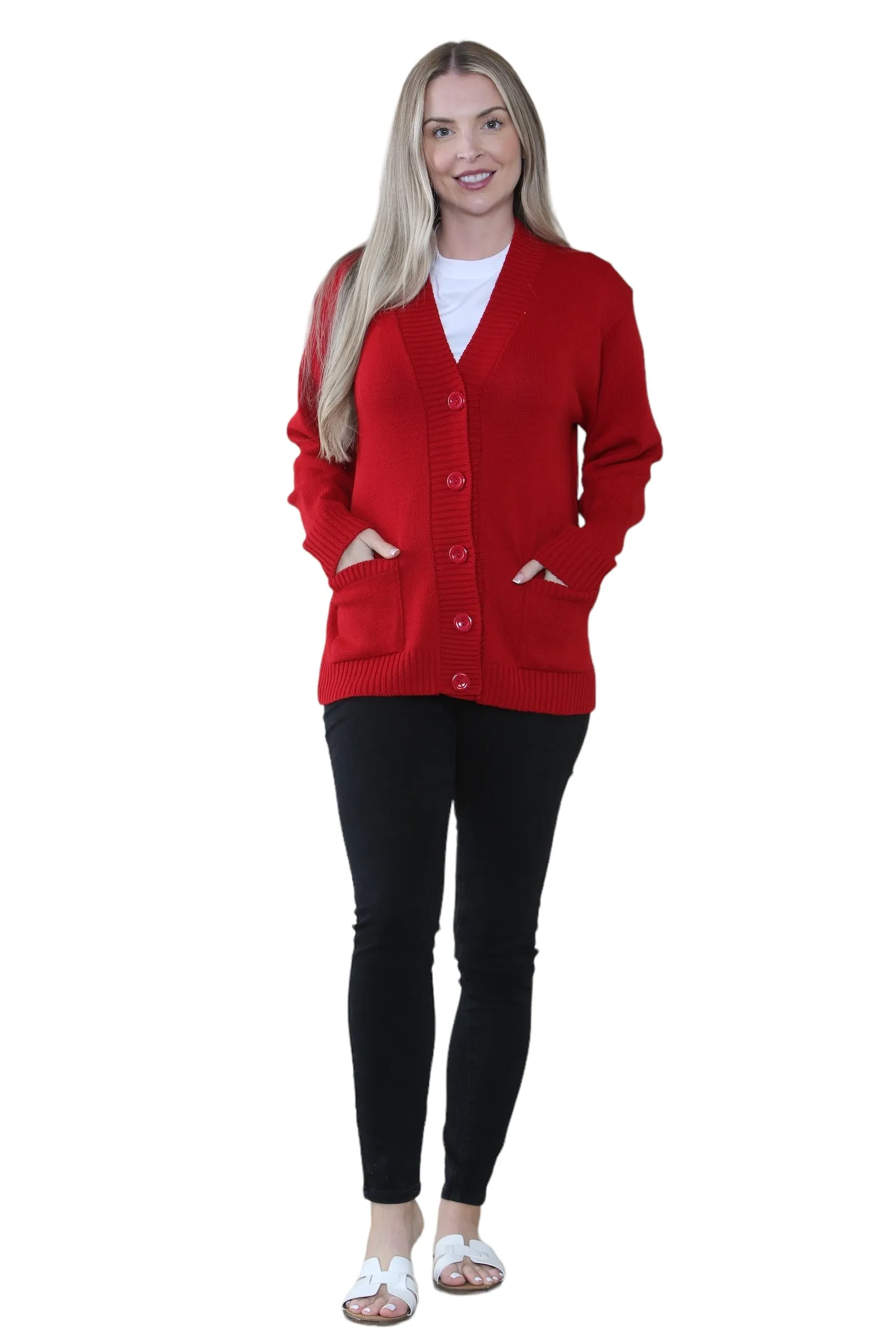 Women Knitted Plain Cardigan