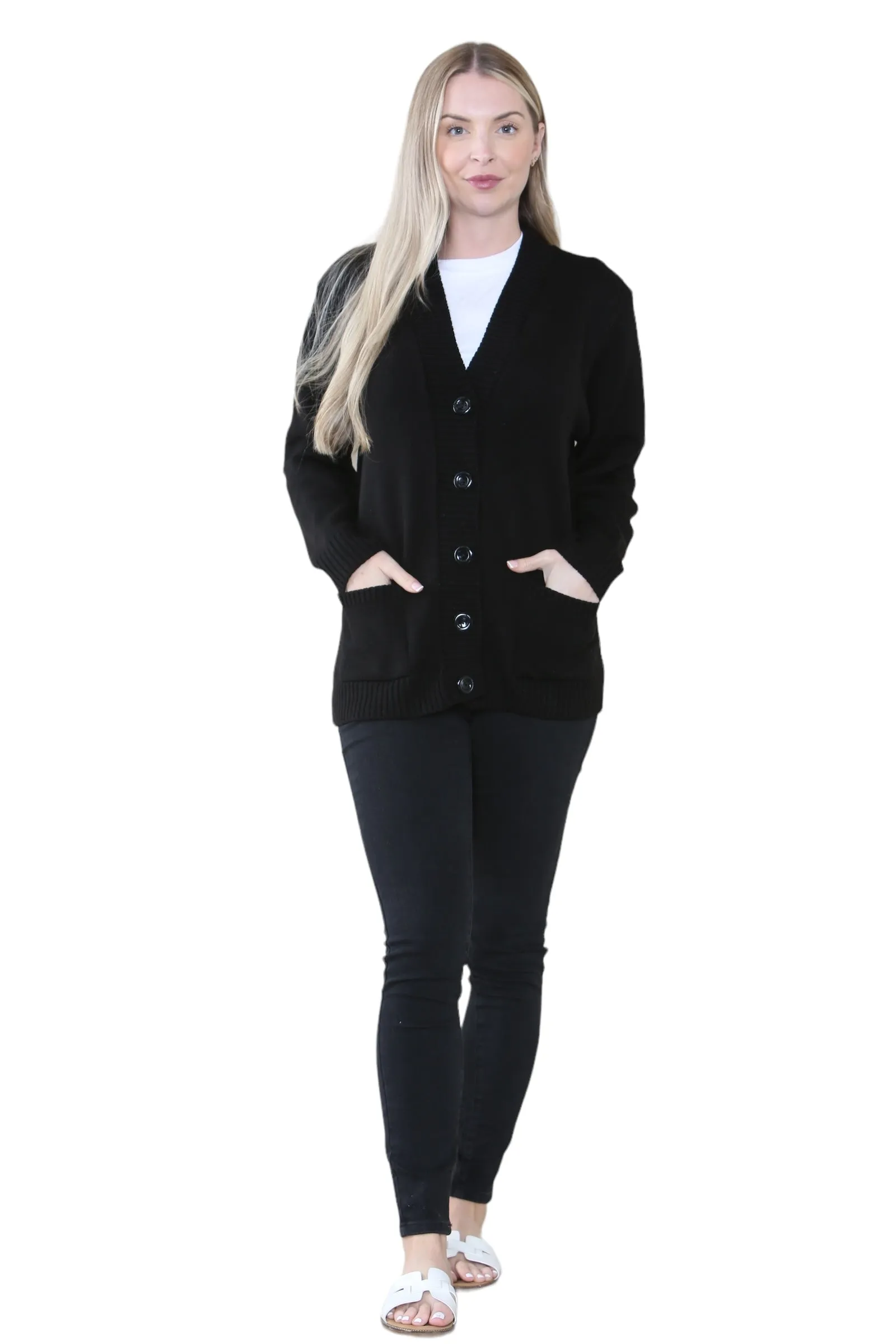 Women Knitted Plain Cardigan